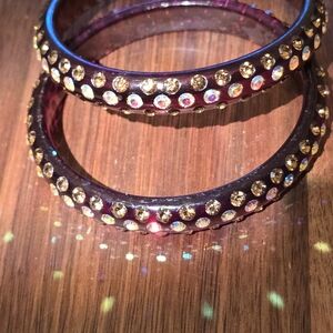 Elegant Brown and Gold Studded Bangles